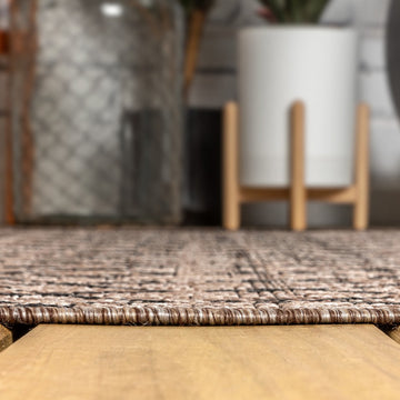 Ourika Moroccan Geometric Textured Weave Indoor/outdoor Area Rug